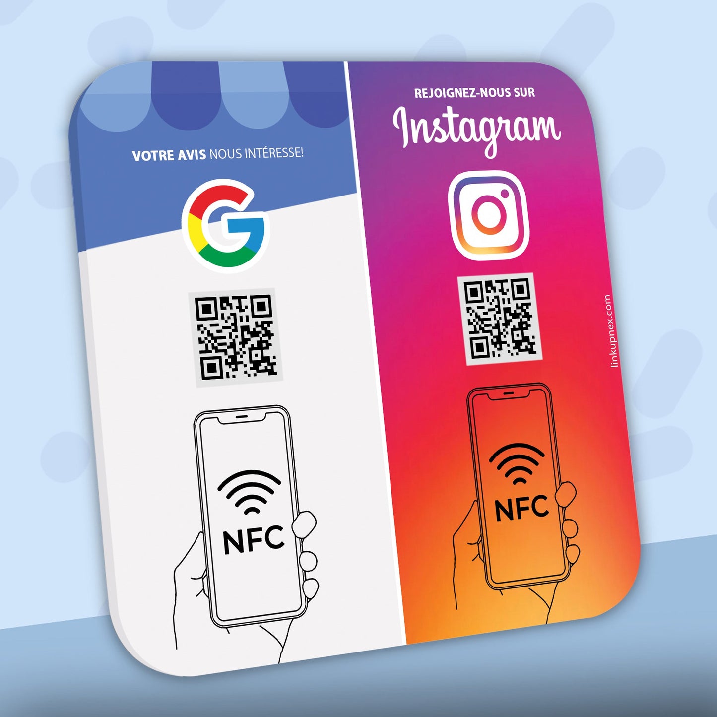 Plaque NFC Instagram/Google